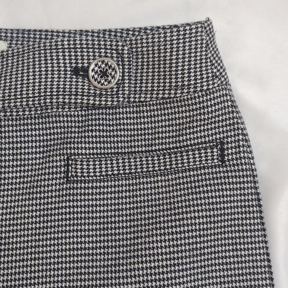 LOFT Marisa Houndstooth Crop Pants, Color Black/White Size 6 - Picture 7 of 14